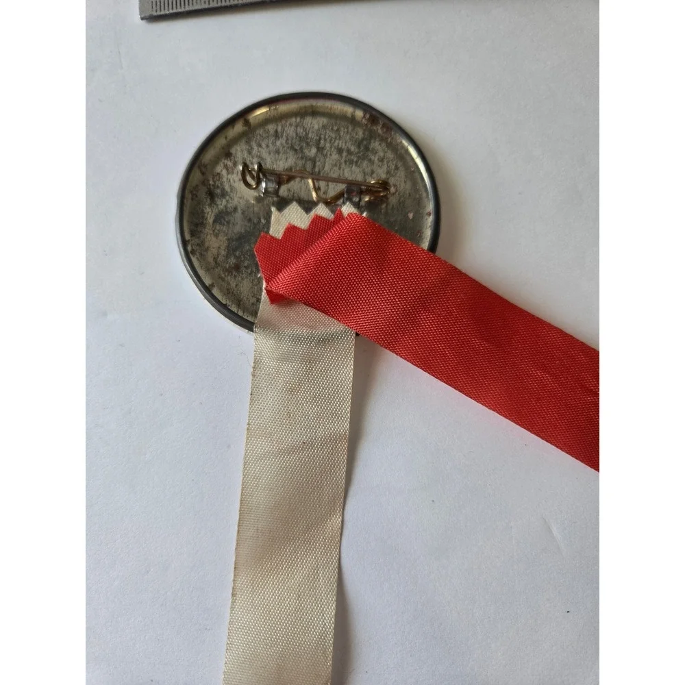 Vintage Philadelphia Phillies Phil and Phyllis Mascot Pinback Button with Ribbon